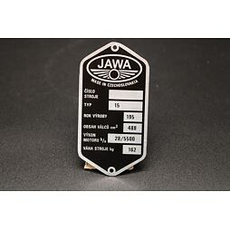 Výrobní štítek Jawa 500 OHC-15 ,předtíštěný ,leptaný