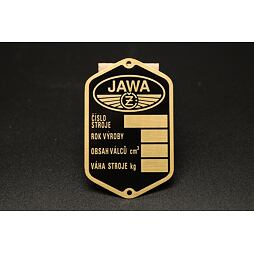 Výrobní štítek Jawa 250 typ 353 , předtištěný , leptaný